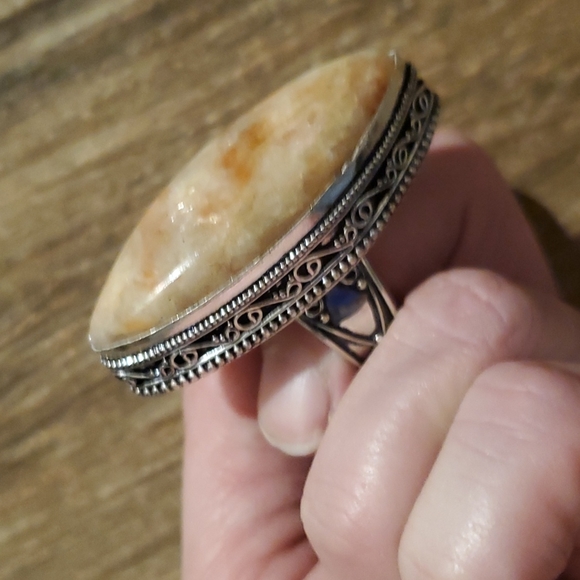 New Huge Sunstone 925 Silver Statement Ring. - Picture 7 of 14